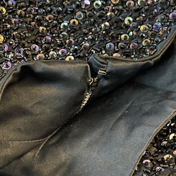 Vintage 60’s Gene Shelly Black Sequined Beaded Silk Blend Sleeveless Top Size 14 - Picture 10 of 10